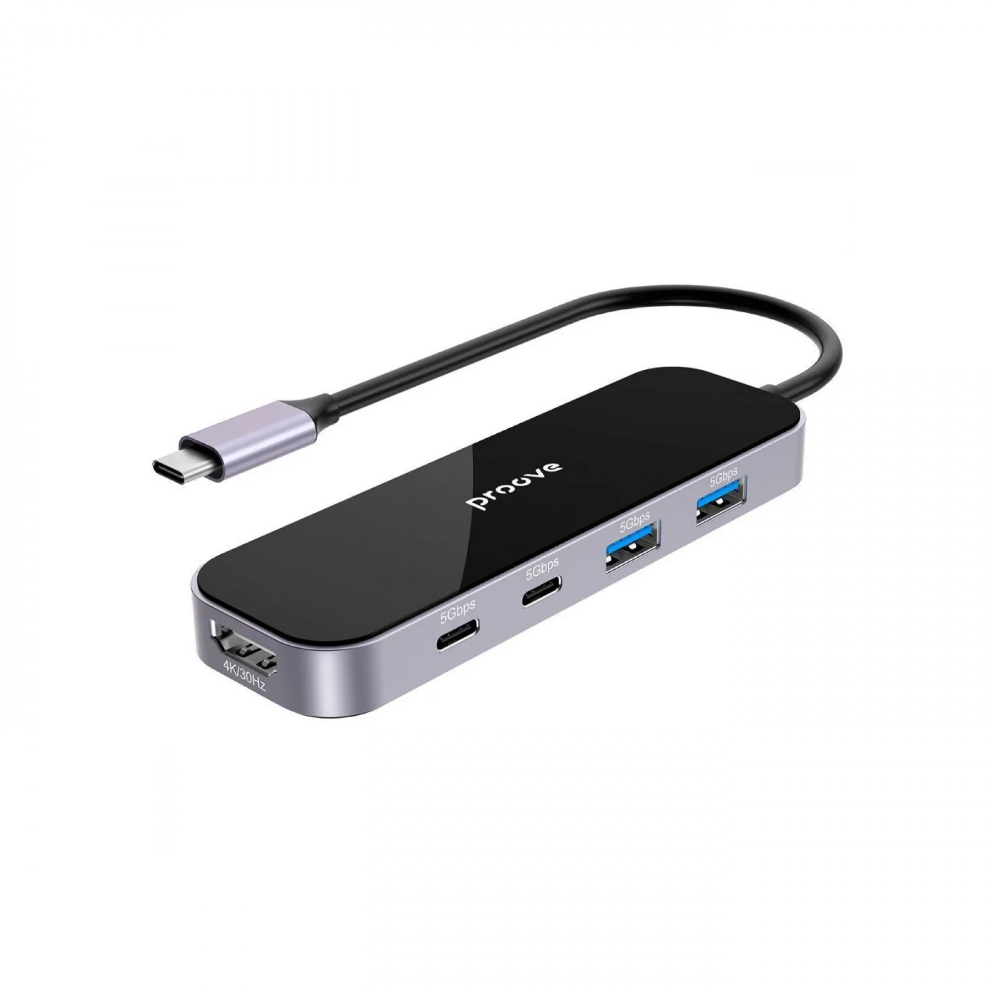 Type-C-Хаб Proove Shadow (2*USB3.0 + Type-C + PD100W + HDMI) (dark gray)